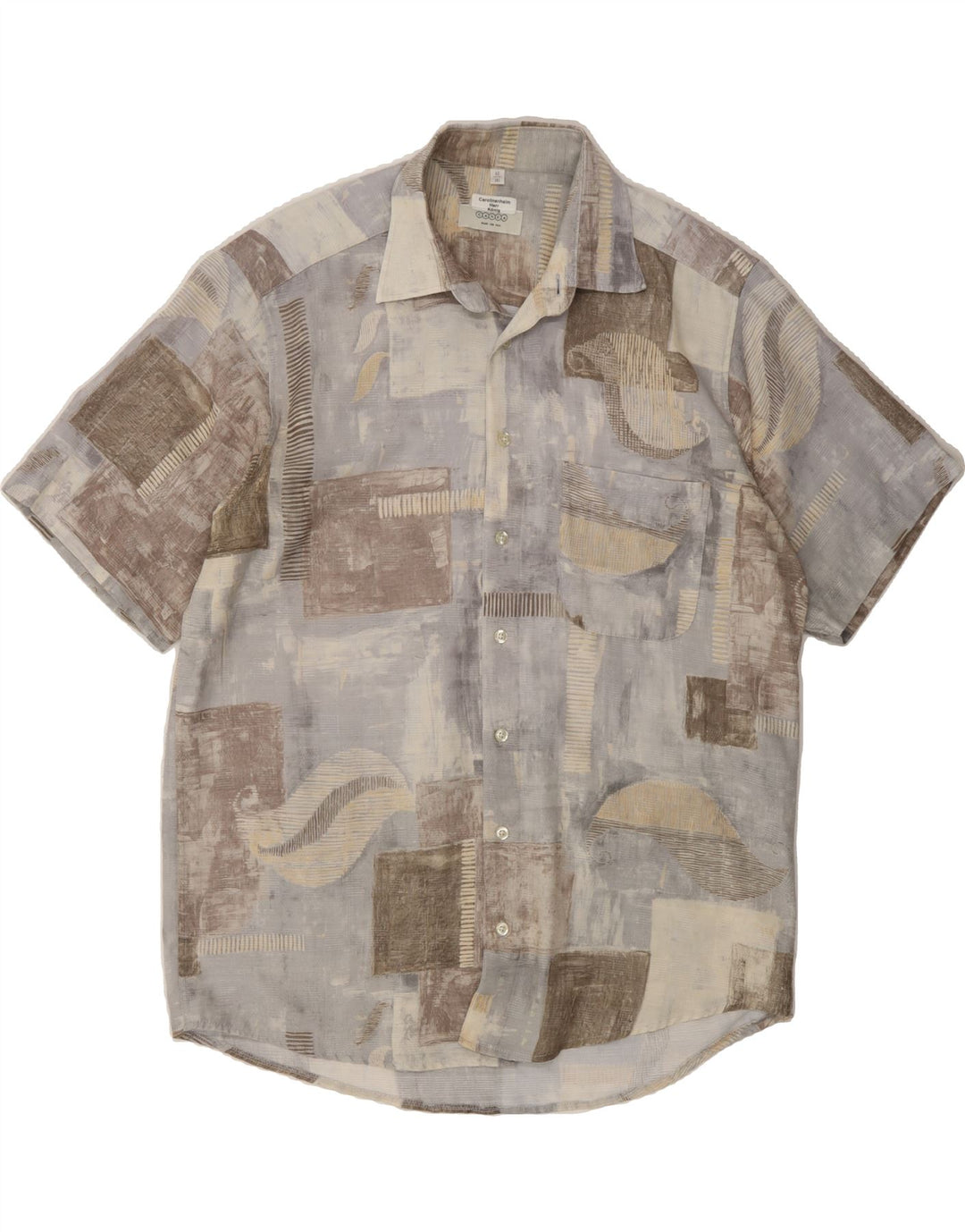 CANDA Mens Short Sleeve Shirt Size 42 16 1/2 Large Multicoloured Patchwork Vintage Canda and Second-Hand Canda from Messina Hembry 