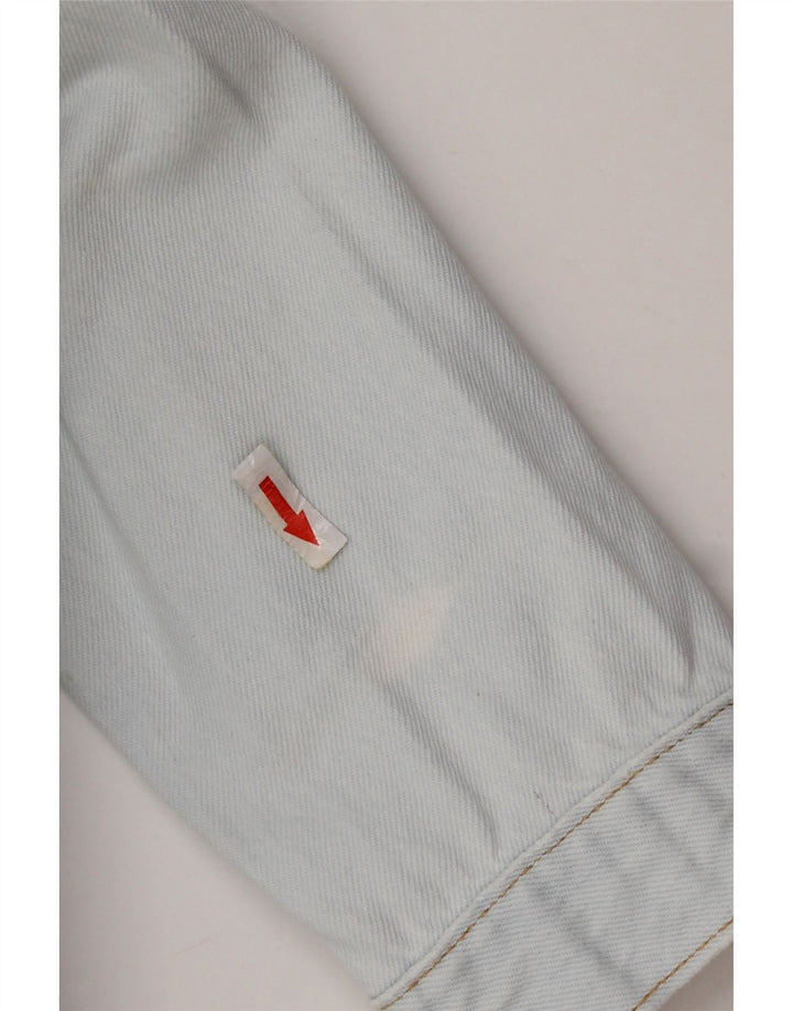 Levi's Dame Crop Denim Jacket UK 12 Medium Blue Bomuld
