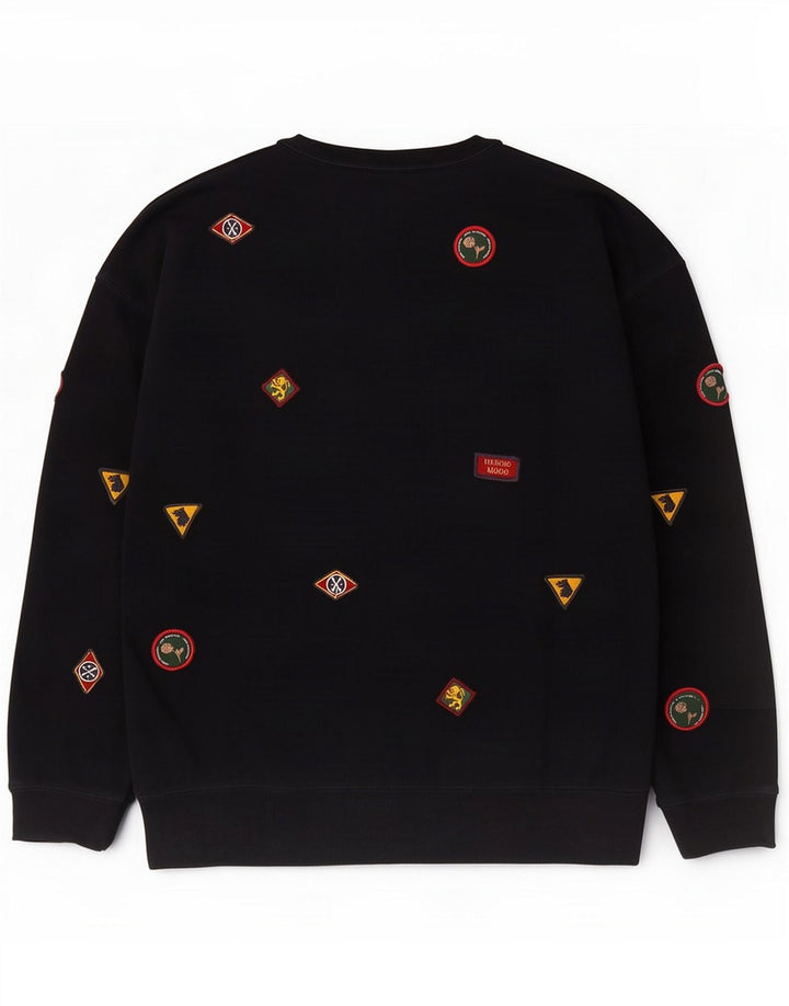 Zara Sweatshirt-trøje til mænd Medium Sort Geometrisk Bomuld