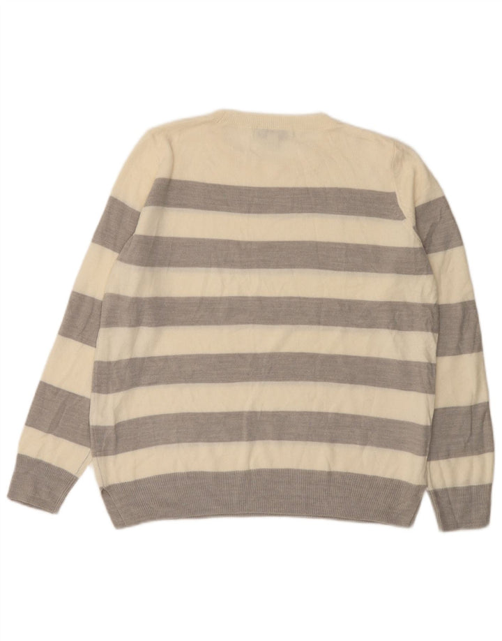 Marks & Spencer Dame sweater med rund hals DK 12 Mellem grå stribet