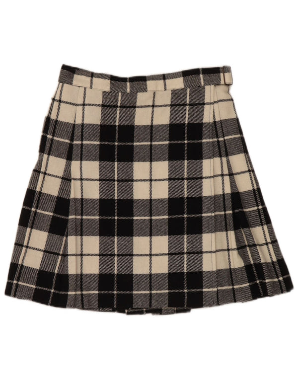 Silvy Womens Wrap Nederdel IT 44 Medium W26 Sort Plaid Uld