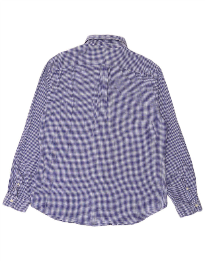 POLO RALPH LAUREN Herre Slim Fit skjorte XL Blå Gingham Bomuld