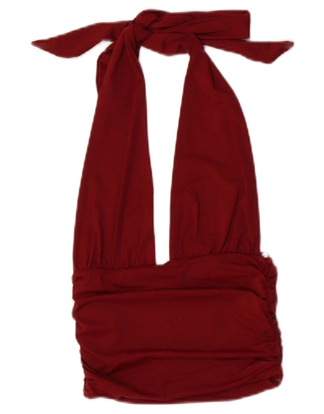 Zara Dame Halter Top UK 8 Small Bourgogne Polyamid