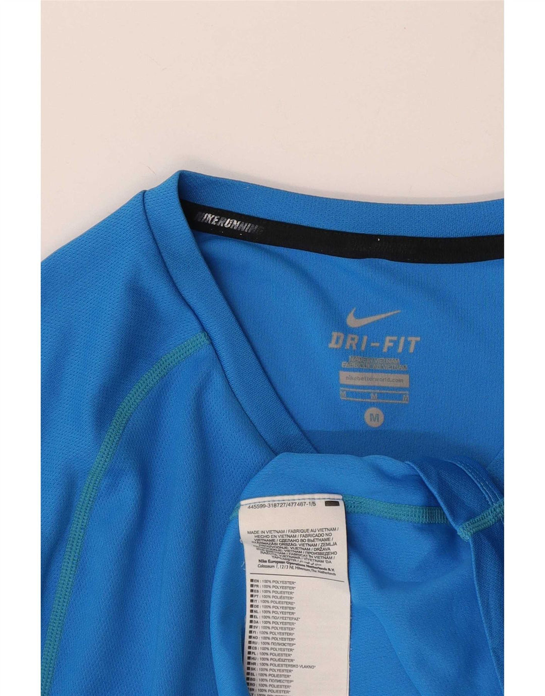 Nike Dri Fit T-shirt top mellemblå polyester til mænd