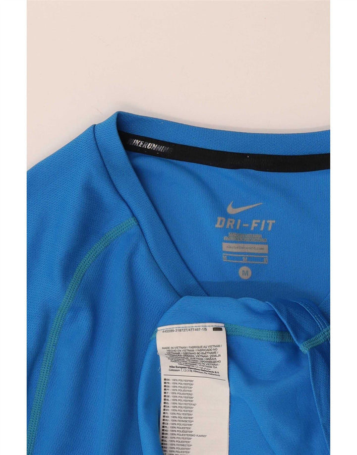 Nike Dri Fit T-shirt top mellemblå polyester til mænd