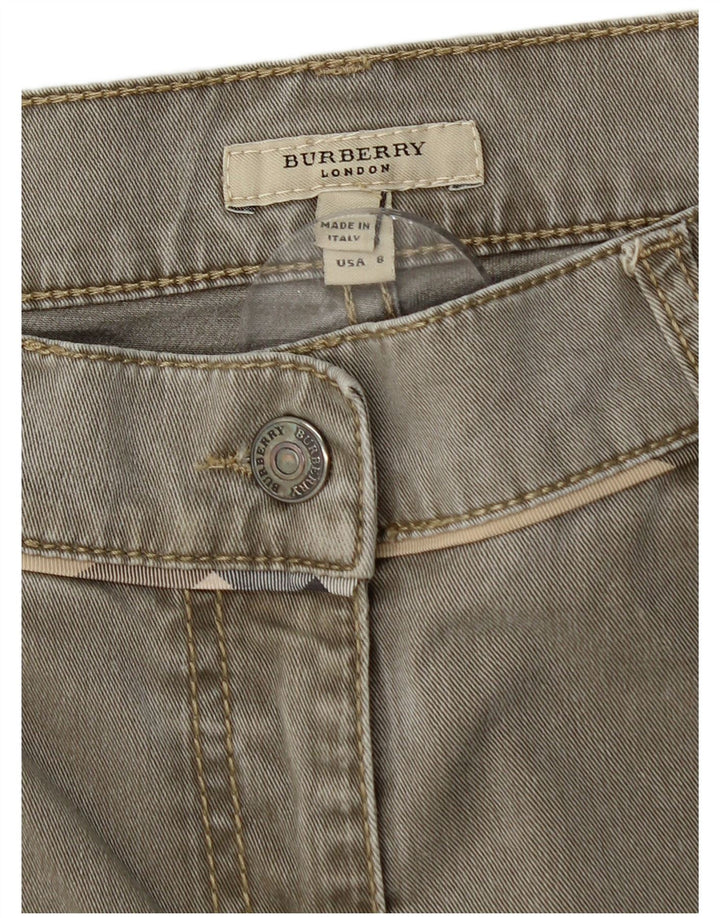 BURBERRY Lige jeans til kvinder UK 10 Small W32 L29 Khaki Bomuld