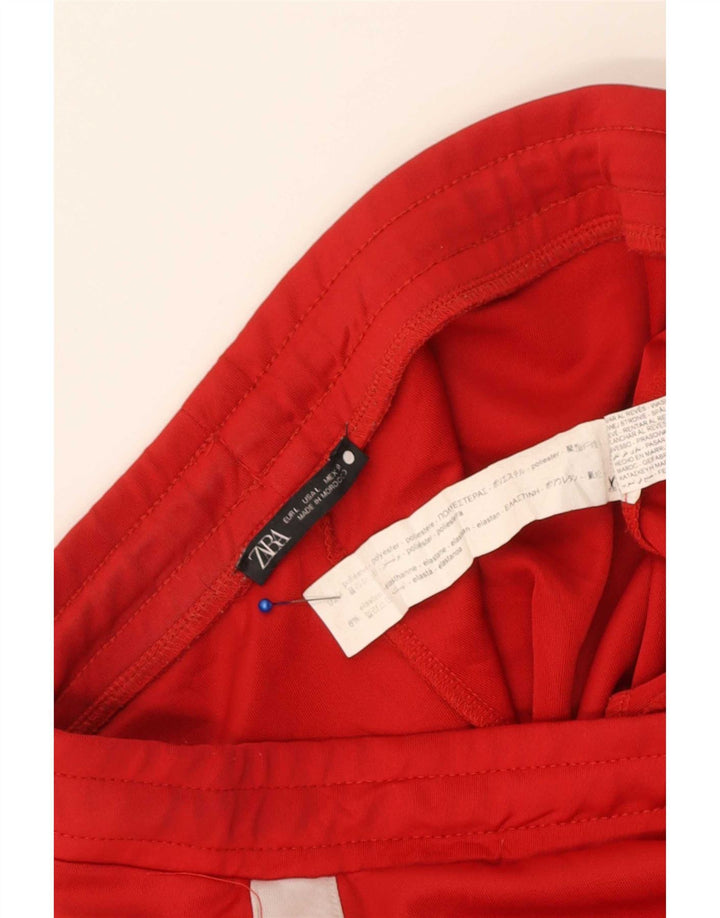 Zara Træningsdragtsbukser til kvinder EU 30 W30 L29 Rød Colourblock Polyester