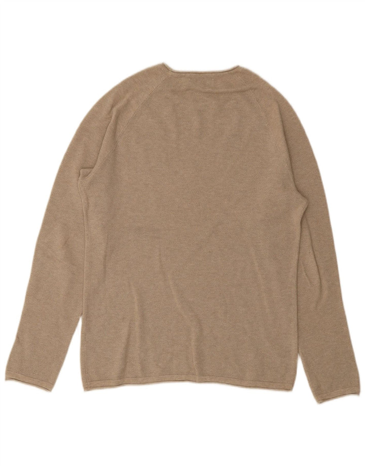 Jack & Jones Herre Boat Neck Jumper Sweater Small Beige