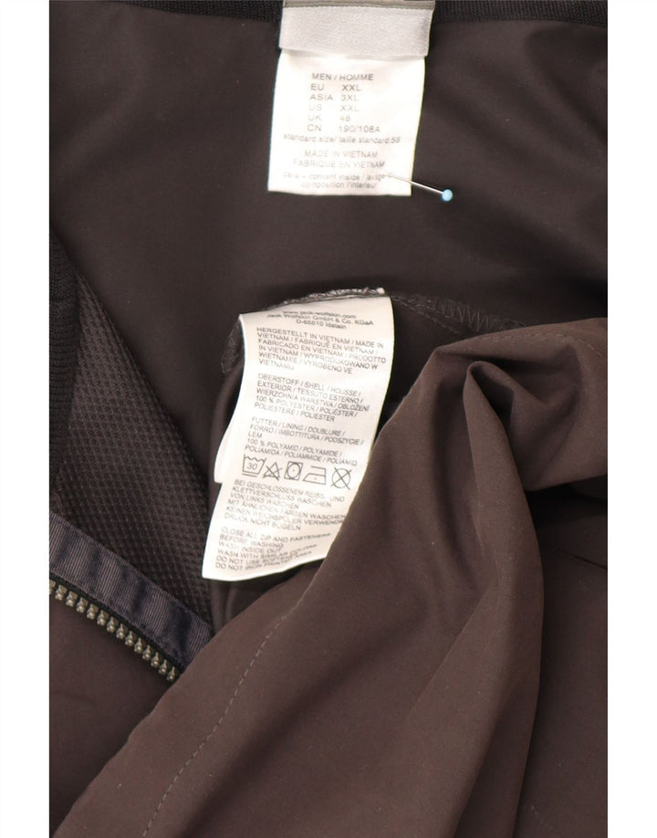 JACK WOLFSKIN Regnjakke med hætte til mænd UK 48 2XL Sort Polyester