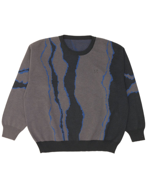 Vintage Herre Loose Fit Crew Neck Jumper Sweater IT 50 Medium Navy Blue