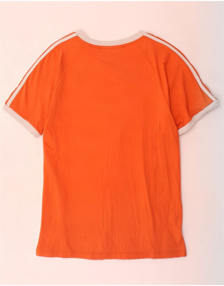 Adidas Herre T-Shirt Top Medium Orange Colourblock Bomuld