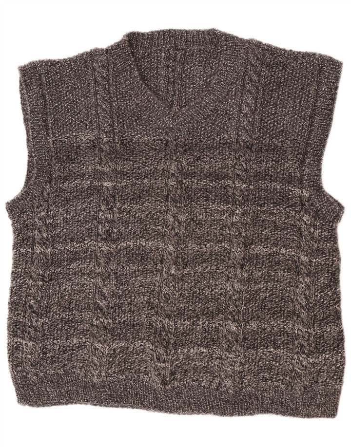Vintage herrevest tanktop XL grå stribet