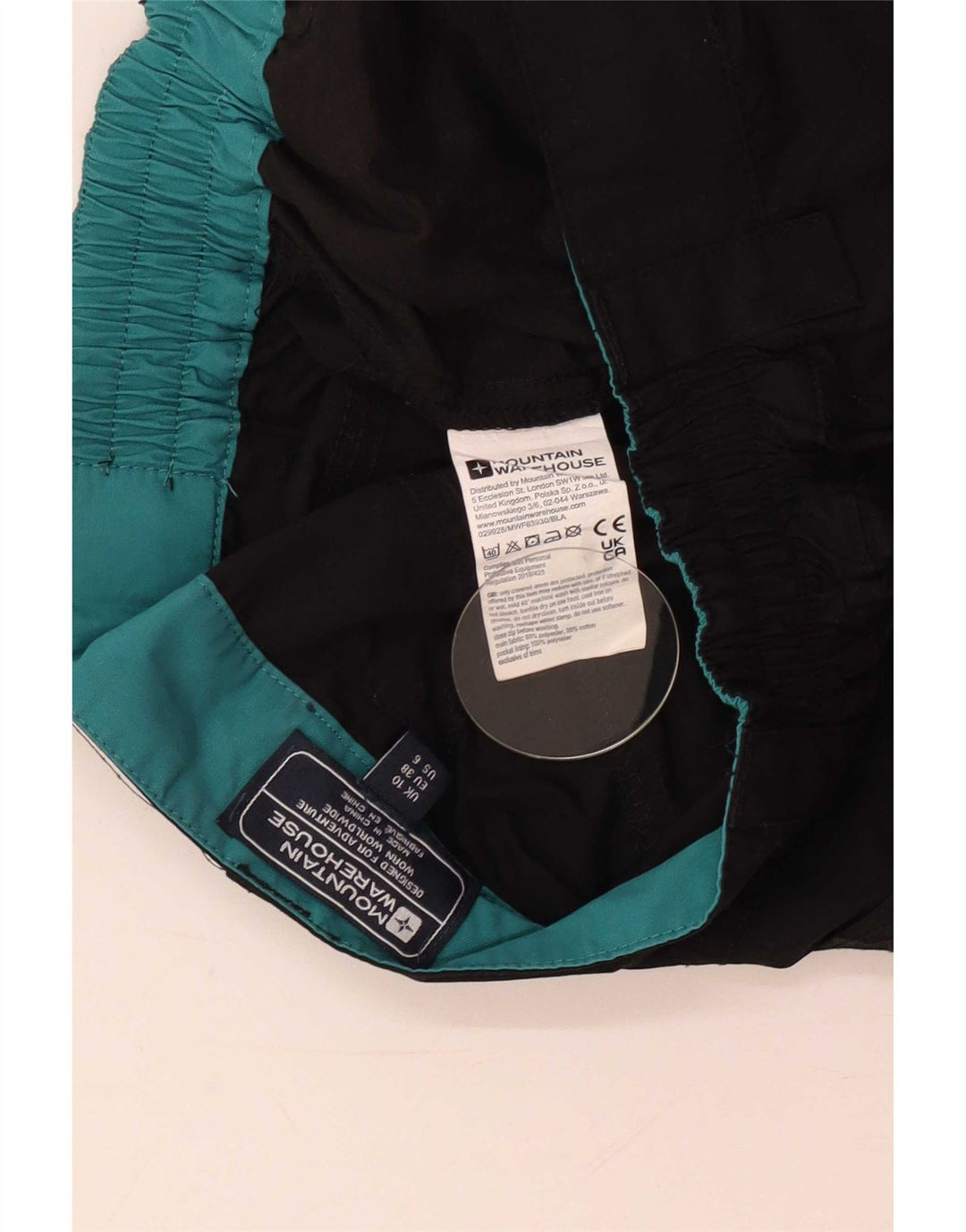 Mountain Warehouse Womens Chino Shorts UK 10 Small W26 Black Polyester