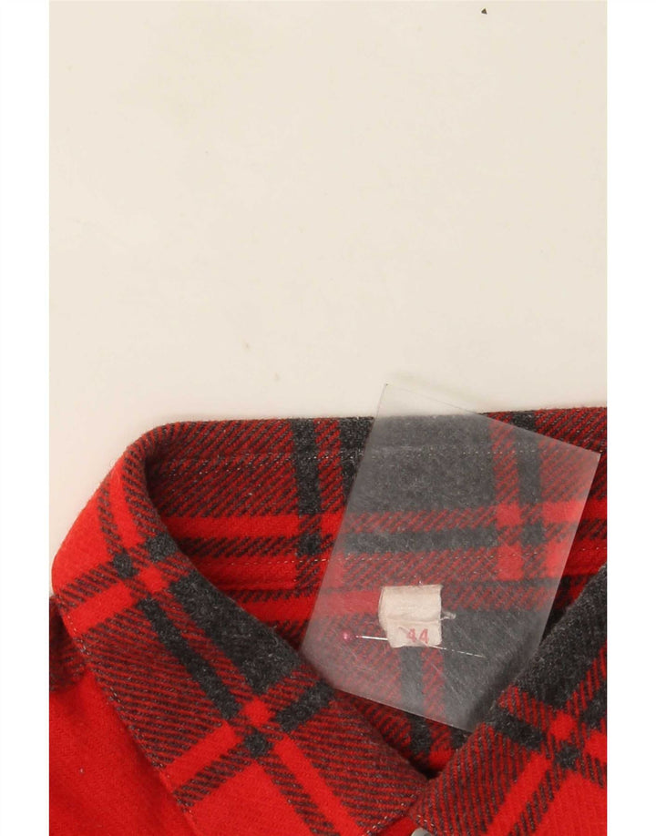 Vintage herre flannel skjorte str. 44 XL Rød plaid uld