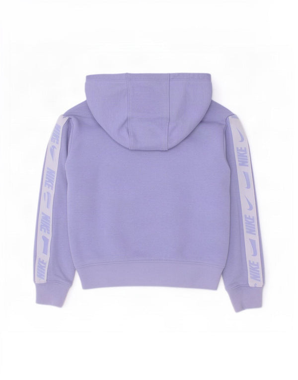 Nike piger grafisk hættetrøje trøje 5-6 år Medium Lilla Colourblock Bomuld