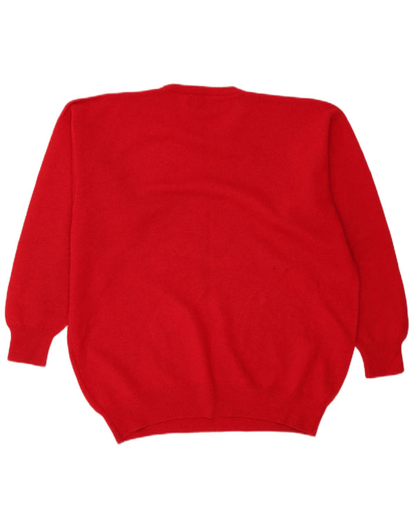 Pringle Herre Grafisk Crew Neck Jumper Sweater XL Rød Ny Uld