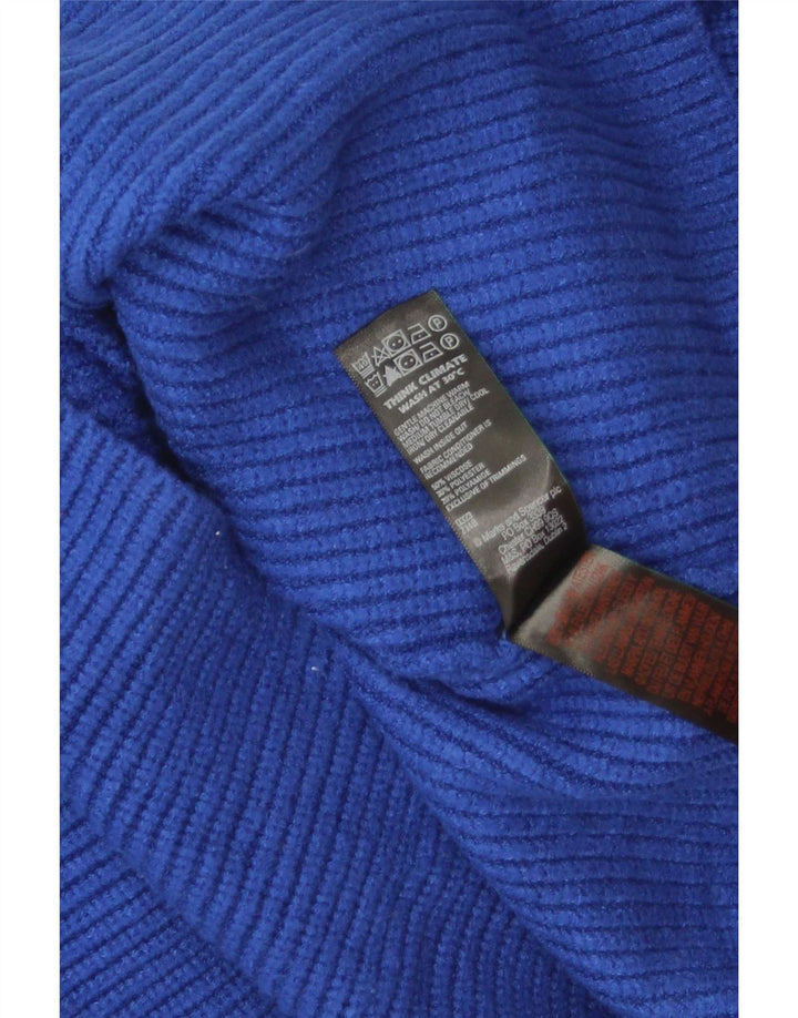 Marks & Spencer Dame Rullehals sweater UK 14 Medium Blue Viscose
