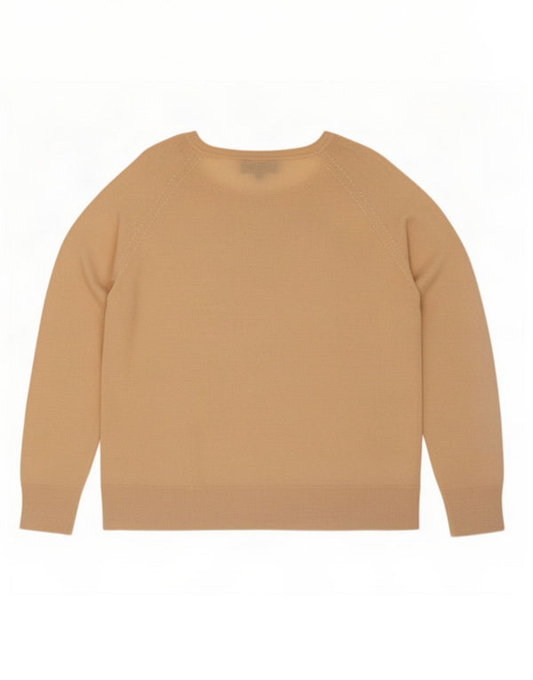 Zara Dame Loose Fit Boat Neck Jumper Sweater UK 14 Medium Beige Viscose
