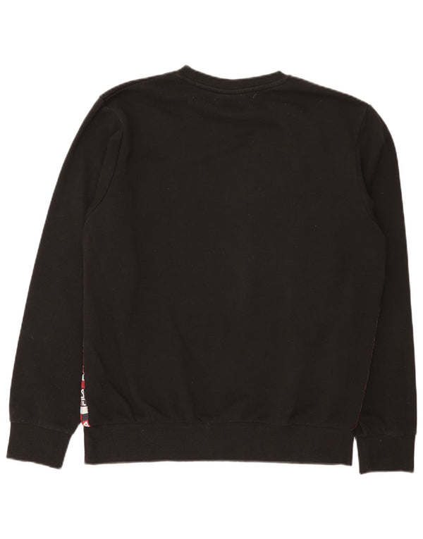 Fila Herre Grafisk Sweatshirt Jumper Medium Sort Bomuld