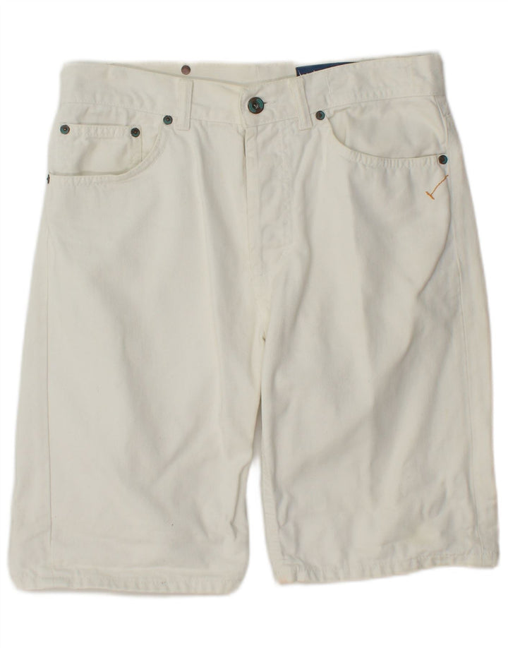 Vintage denimshorts til mænd W32 Medium Off White Bomuld