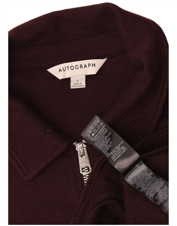 Marks & Spencer Herre Autograph Bomber Jacket UK 40 Large Bourgogne Cotton