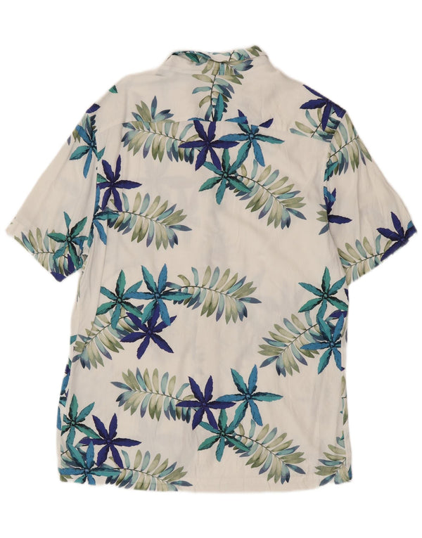 Reiss Kortærmet Herreskjorte XL Hvid Blomsterviscose