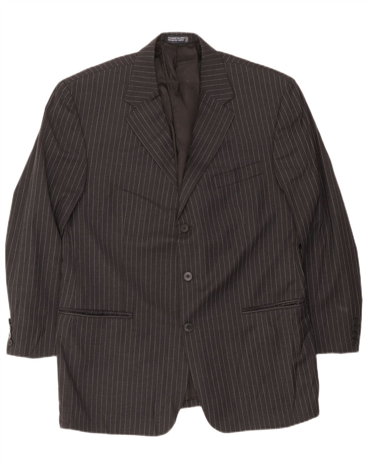 Nautica Herre 3-knaps blazerjakke UK 44 2XL Sort nålestribet uld