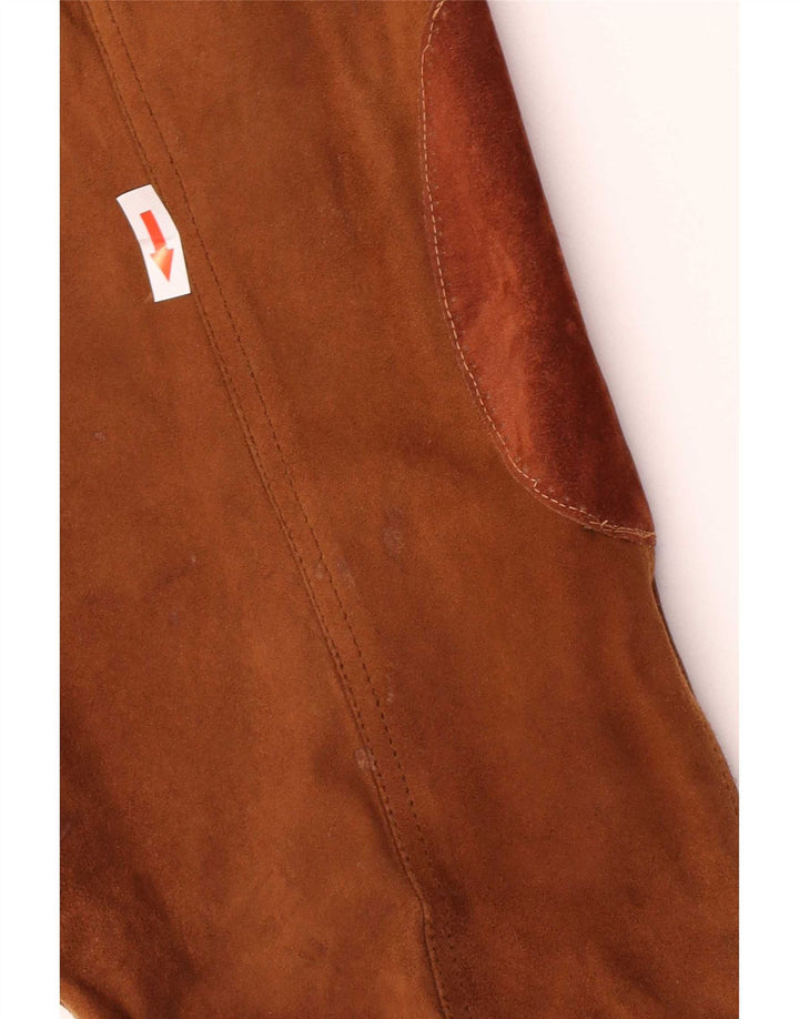 Vintage herre ruskind bomberjakke IT 62 5XL beige læder