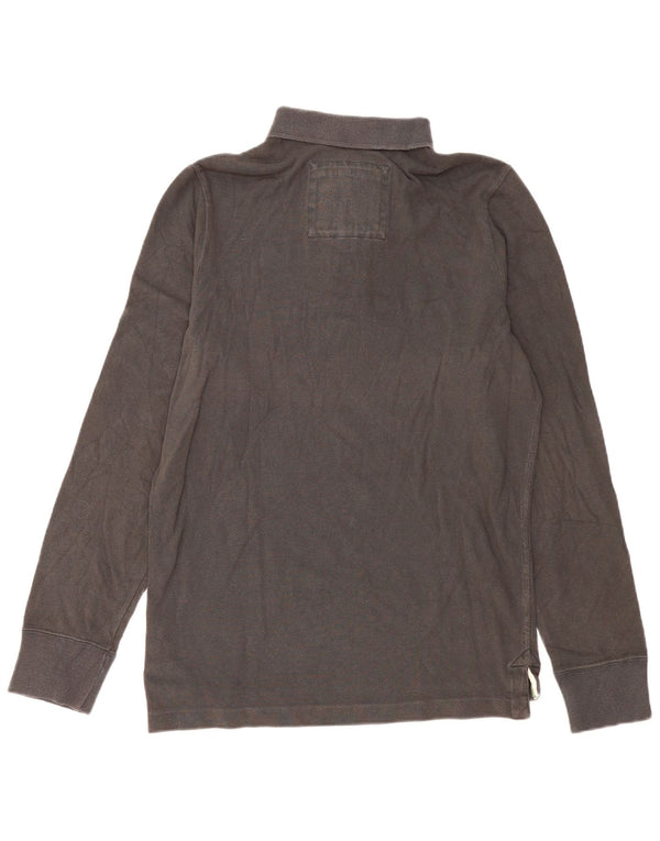 Abercrombie & Fitch Langærmet Polo Shirt til mænd 2XL Grå Bomuld
