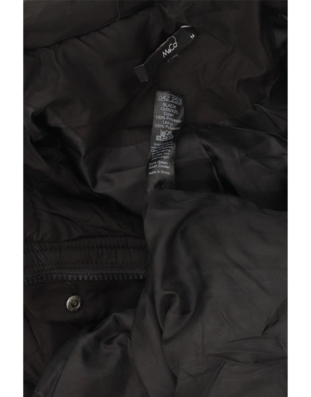 M&Co Dame Hooded Windbreaker Coat UK 14 Medium Sort Polyester