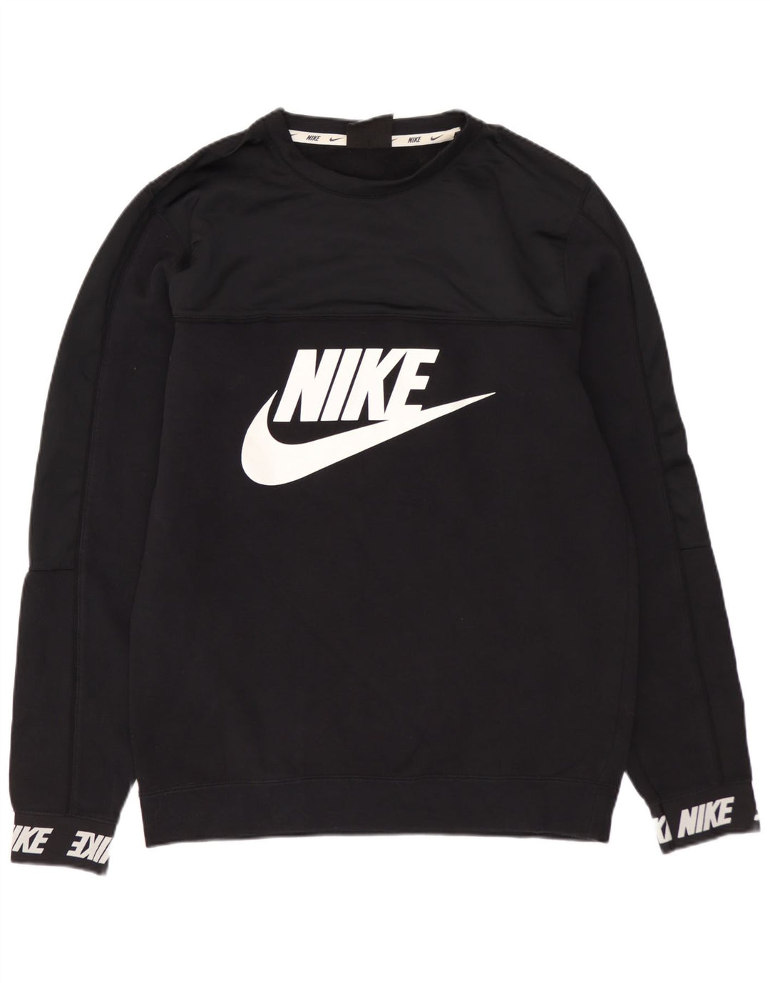 NIKE grafisk sweatshirt til mænd, lille sort bomuld