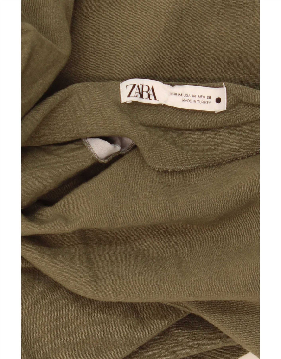 Zara Midi-nederdel Medium W28 Khaki til kvinder