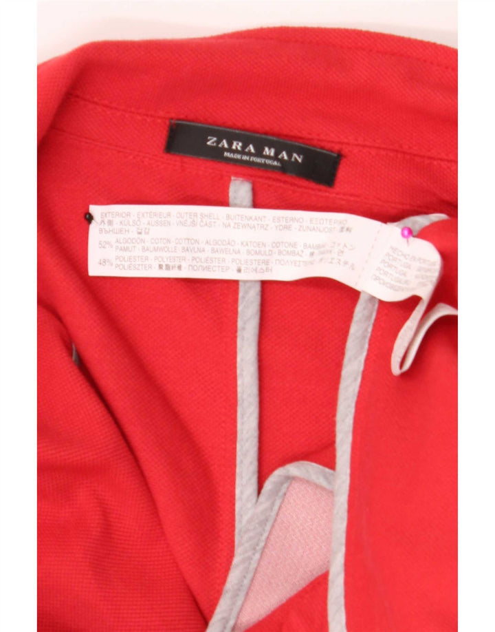 Zara Herre 2-knaps blazerjakke UK 40 Large Red Cotton