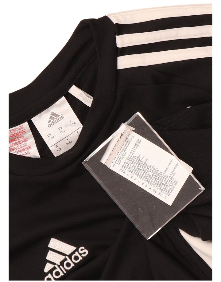 ADIDAS drenge Climalite grafisk T-shirt top 7-8 år sort polyester