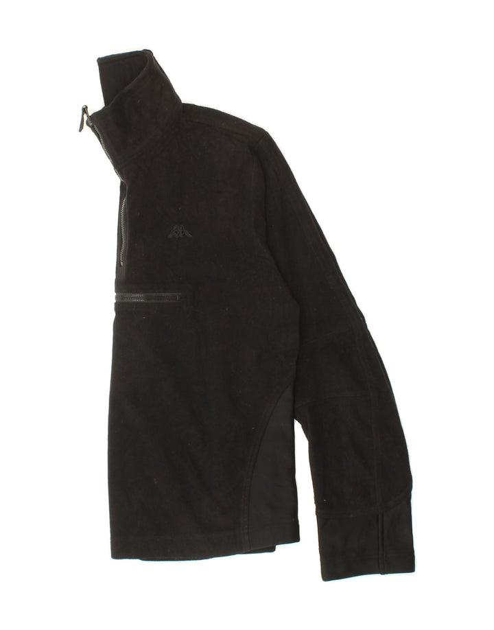 KAPPA Womens Zip Neck Fleece Jumper Medium Black Polyester Vintage Kappa and Second-Hand Kappa from Messina Hembry 