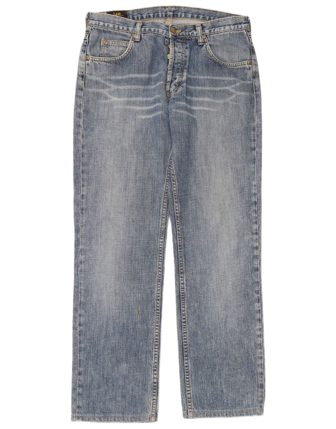 Lee Mens Seattle Straight Jeans W33 L30 Blå Bomuld