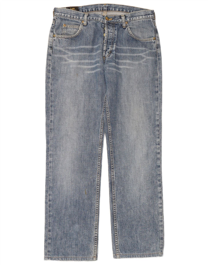 Lee Mens Seattle Straight Jeans W33 L30 Blå Bomuld