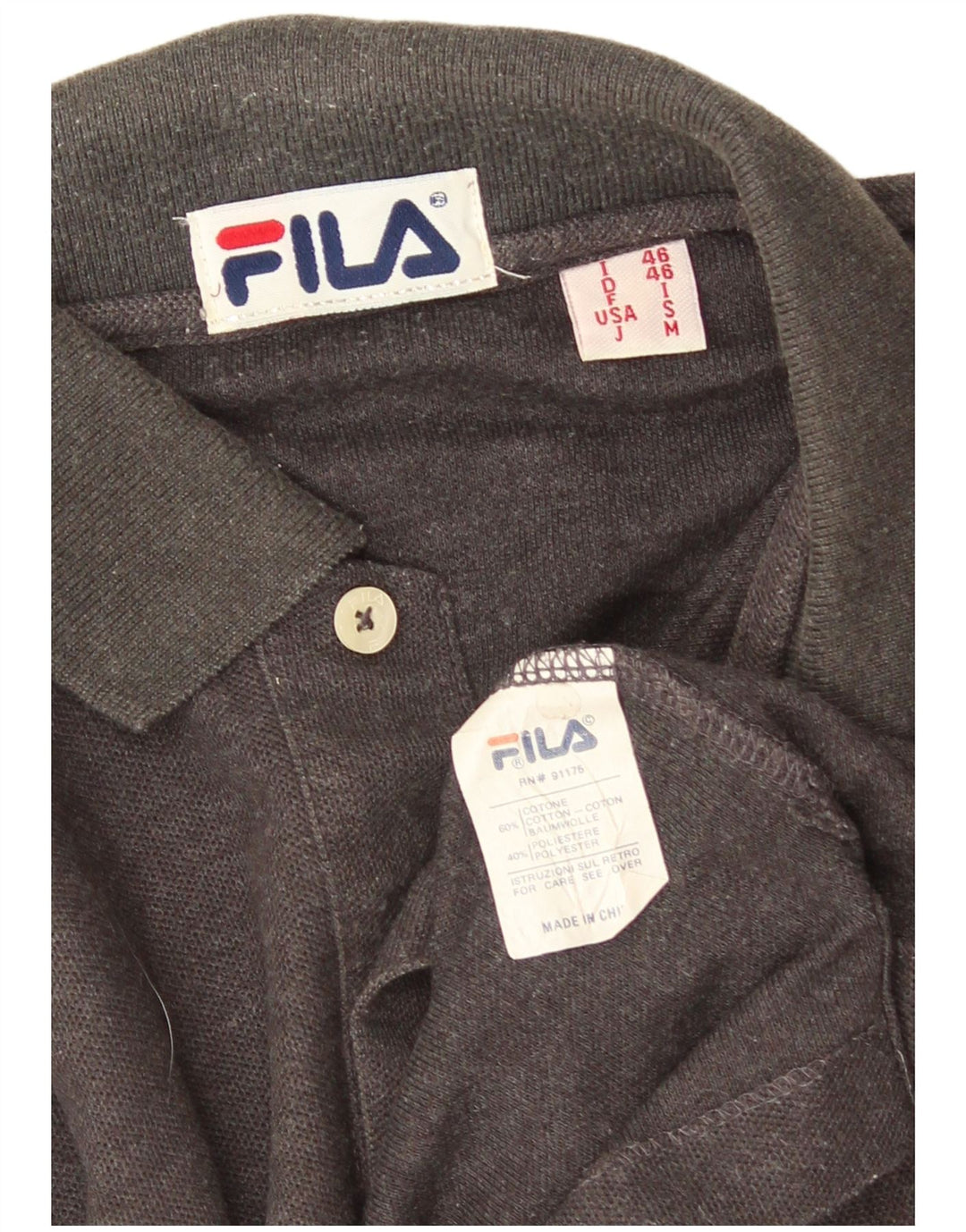 Fila Langærmet Polo Shirt til mænd, lille grå bomuld