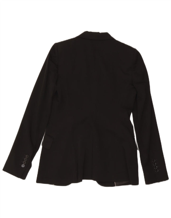Massimo Dutti Dame 1 Knap Blazer Jakke EU 38 Lille Sort Uld