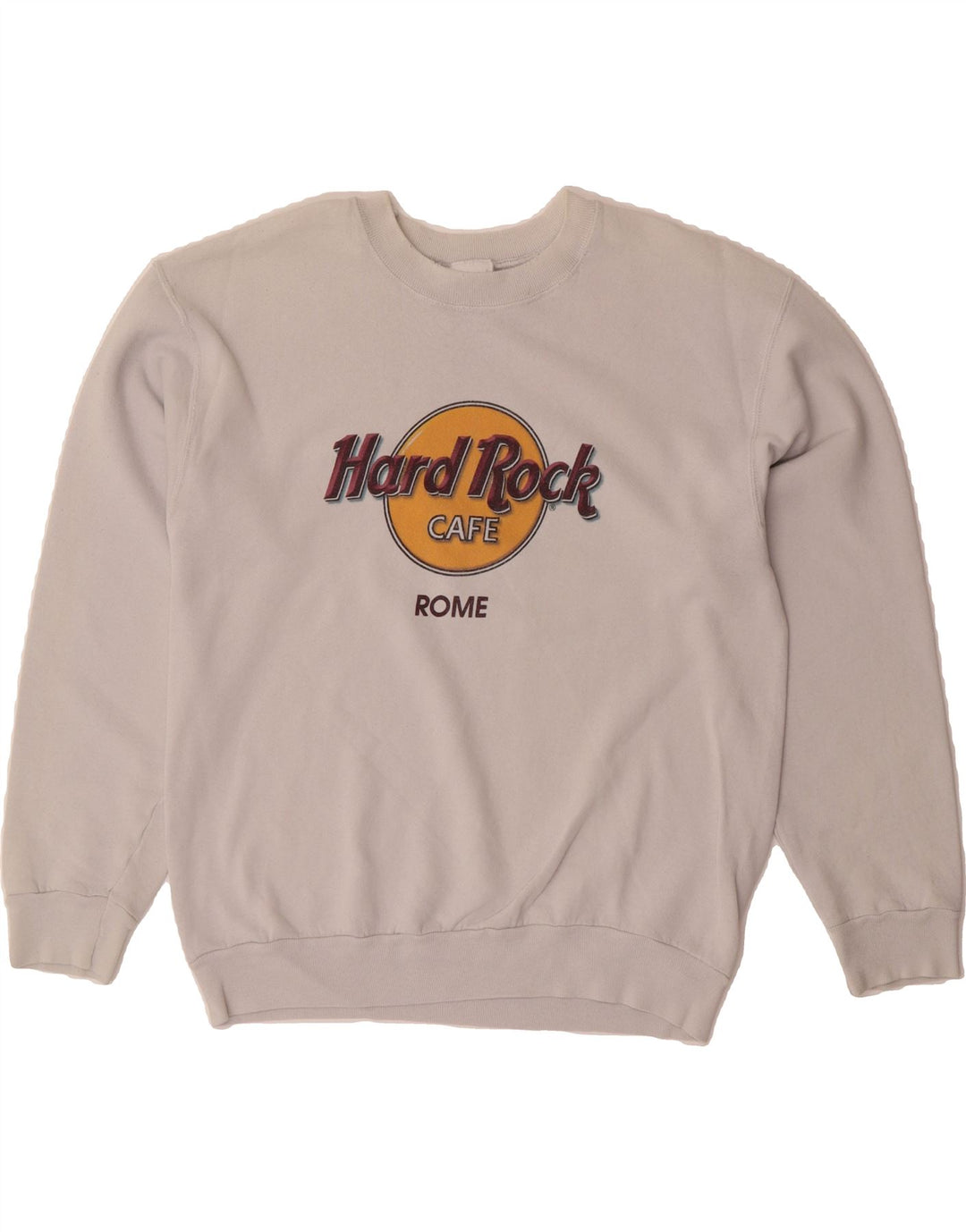 HARD ROCK CAFE Mens Rome Graphic Sweatshirt Jumper Medium White Cotton Vintage Hard Rock Cafe and Second-Hand Hard Rock Cafe from Messina Hembry 