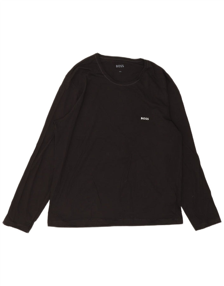 HUGO BOSS Herre Top Langærmet 2XL Sort Bomuld