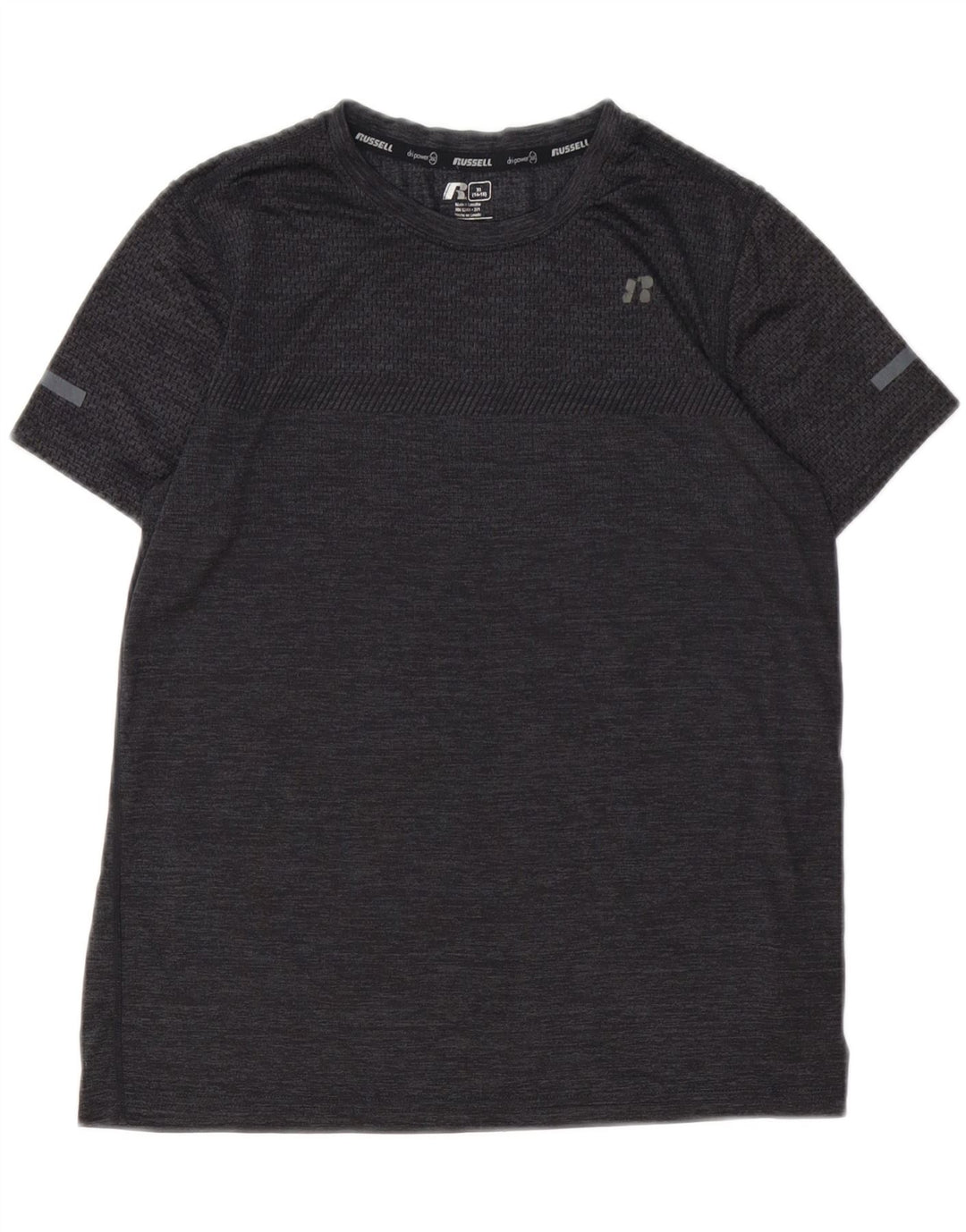 RUSSELL ATHLETIC Drenge Dri-Power T-Shirt Top 14-15 år XL Grå Flecked