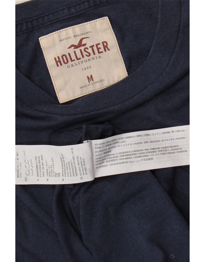 HOLLISTER Herre grafisk top Langærmet medium marineblå bomuld