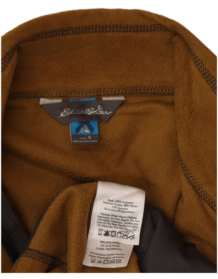 Eddie Bauer Fleecejakke til mænd UK 36 Small Brown Colourblock Polyester