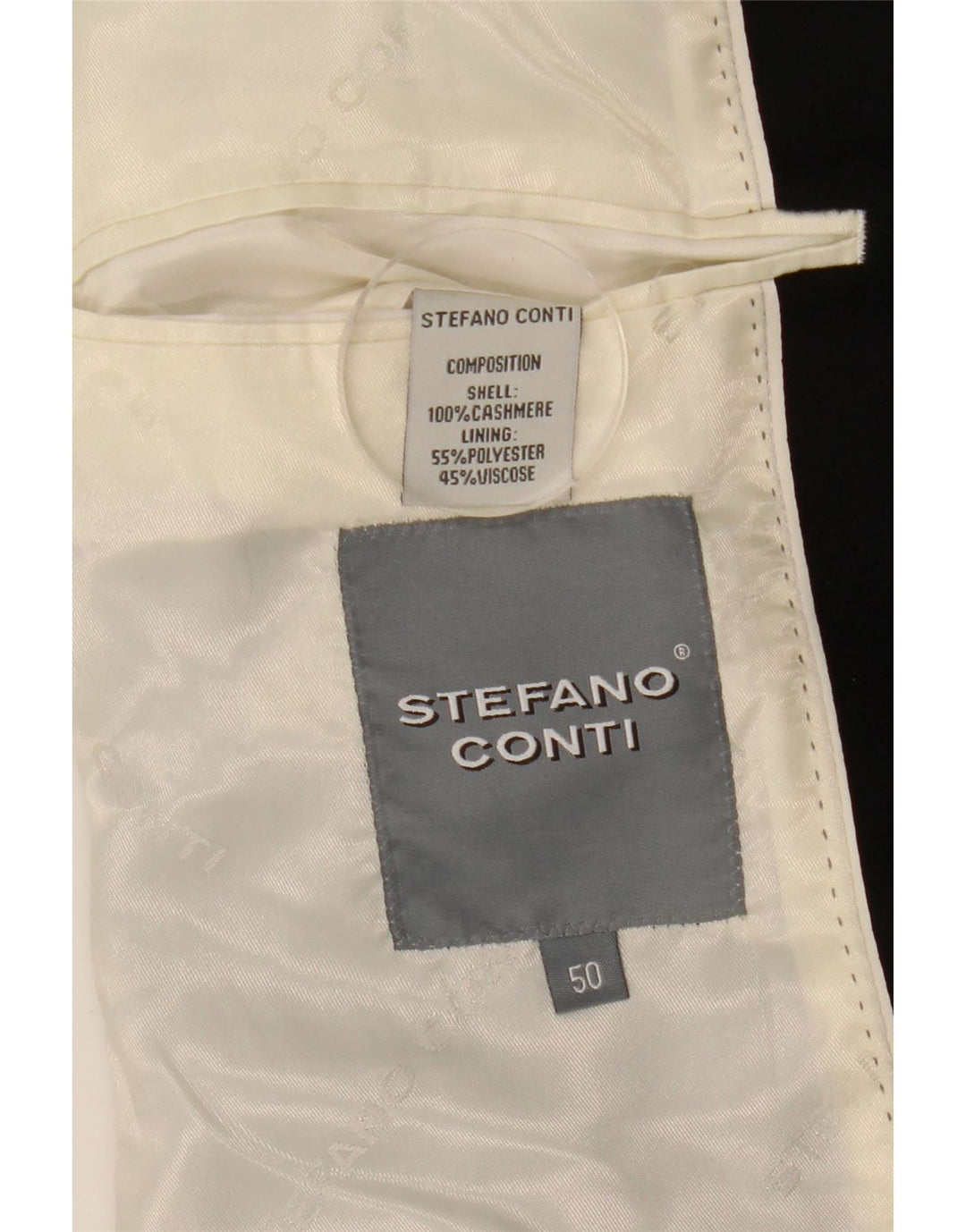 Stefano Conti Herre Overfrakke IT 50 Large Black Cashmere