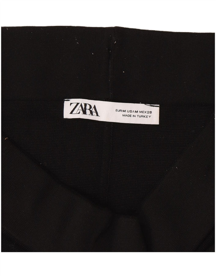 Zara Dame Leggings UK 12 Medium Sort Polyamid