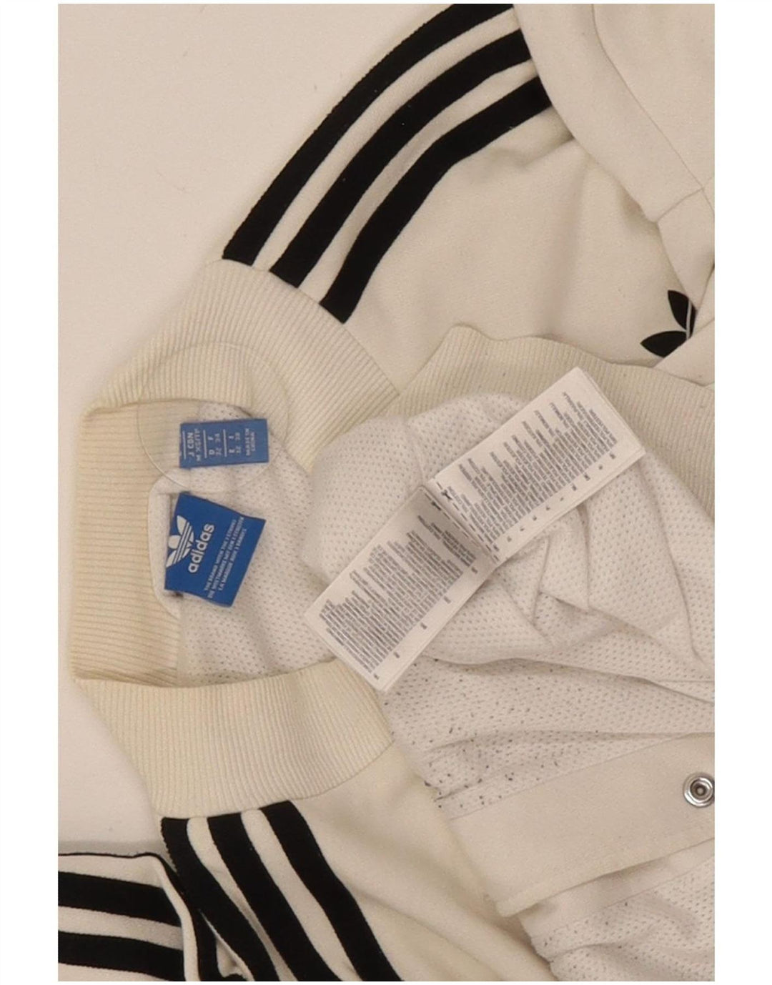 Adidas Womens Oversized træningsdragt Topjakke UK 6 XS Hvid Bomuld
