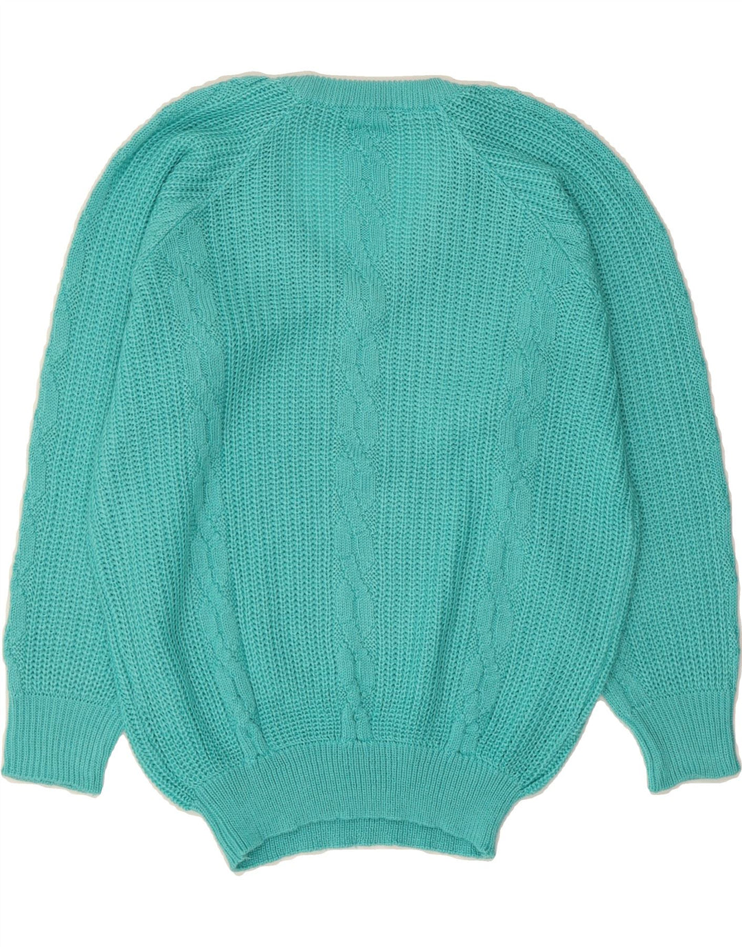 VINTAGE Womens Oversized V-Neck Jumper Sweater EU 38/40 Medium Turquoise Vintage Vintage and Second-Hand Vintage from Messina Hembry 