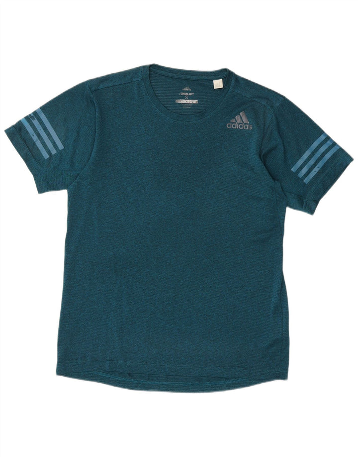 Adidas T-shirt top lille blå polyester til mænd