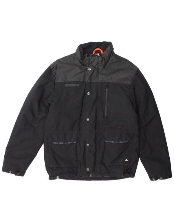 Adidas Mens Windbreaker Jacket UK 36 Small Black Colourblock Nylon